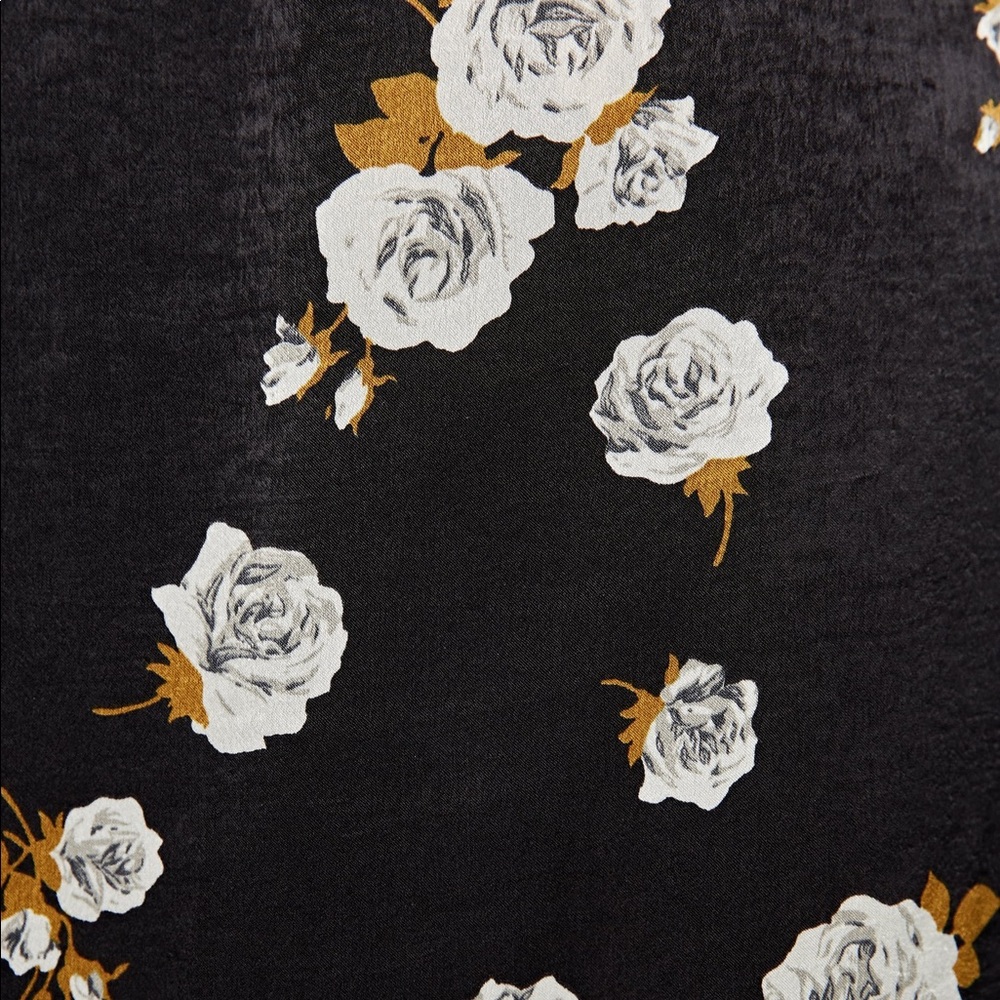 NWT Zara Black Silky Floral Kimono Robe Dress - Picture 7 of 8